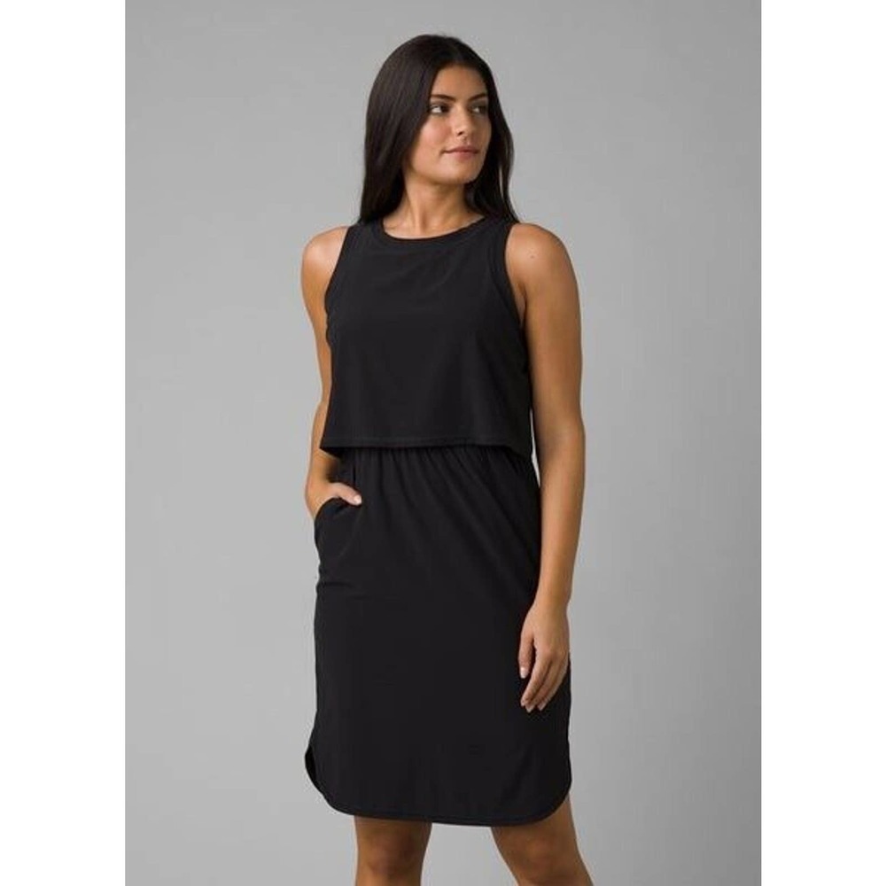 Athleta | Women's Black Sleeveless Crew Neck Pullover Overlay Dress Size Small